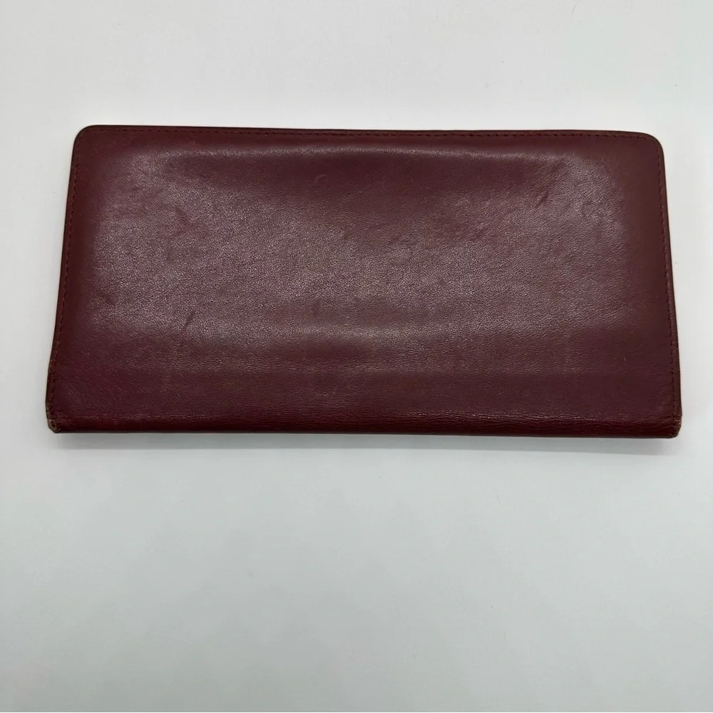 Cartier | Must Have Red Gold Plated Corners Long Bill Wallet Card Holder - Picture 2 of 10